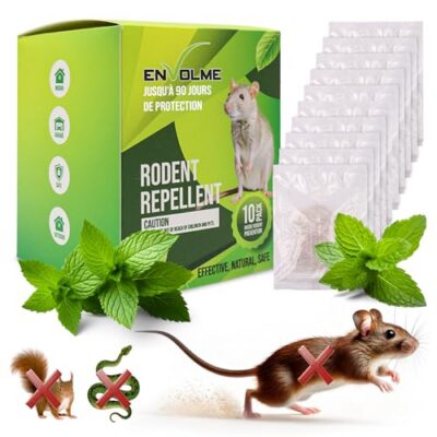 ENVOLME - Anti Souris - Menthe Poivrée Repulsif - Répulsif Souris - Répulsif Rongeur pour Voiture - Produit Contre Les Rats - 100% Naturel et Non Toxique
