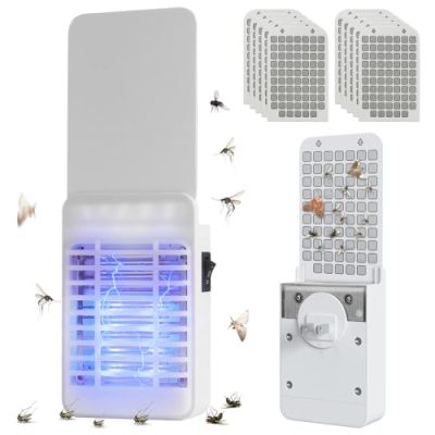 Piege à Mouche Moustique 2 en 1 avec UV et 10 Cartes de Colle, Lampe Anti Moustique, Attrape Mouche – Silencieux et Sûr – Efficace Contre Les moustiques, Les Mites, Les Mouches et Les Insectes