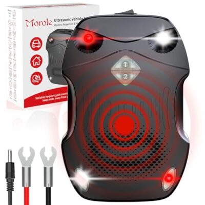 Ultrason Souris et Rats - Morole 3 en 1 , Puissant Repulsif Rouris Ultrason Portable, Fonctionne sur Batterie Voiture 12V, USB ou Piles AA,