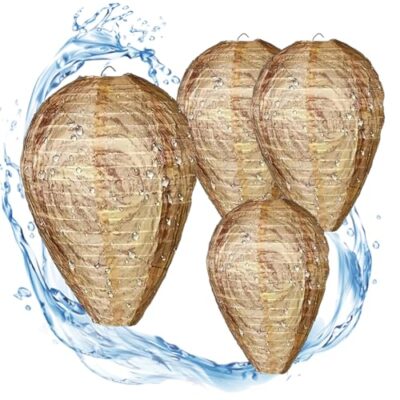 Faux Nids de Guêpes Décoratifs, Lot de 4, Imperméables et Résistants aux Intempéries, pour Jardin et Balcon