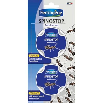 FERTILIGÈNE Boîte Anti-Fourmis Spin – Action Radicale & Durable – Élimine le Nid et la Reine – Intérieur & Extérieur – Pack de 2 Boîtes (2x10g)