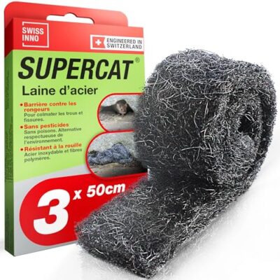 SWISSINNO Laine d’Acier INOX Anti rongeurs Anti-Intrusion - 3 x 50 cm