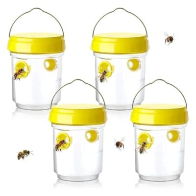 LOJAX Ensemble de pièges à guêpes 4 pièces, piège à frelons géants asiatiques, piège à guêpes Amovible et réutilisable