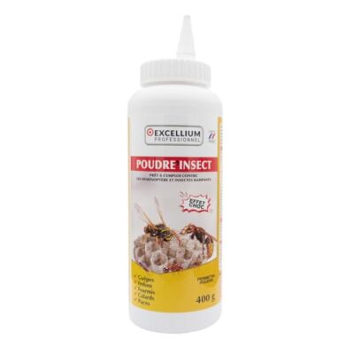 Excellium Poudre Insecticide Perméthrine 0,75% | Guêpes Frelons Fourmis | 400g Pro