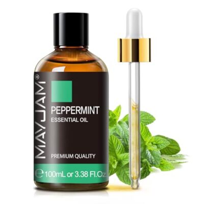 MAYJAM Huile Essentielle de Menthe Poivrée 100ML de Haute Qualité pour Diffuseur, Humidificateur, DIY, Home, Wardrobes