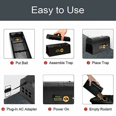 2X Piege a Rat Electrique, Piège à Souris 7000V Tension puissante pour Tuer Les Rats instantanément, Piège à Rat pour Cuisine Maison -Efficace sur Petit Souris