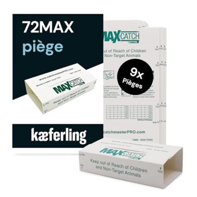 Catchmaster 72MAX Plaque Collante Souris – 9 Pièges à Souris Collants XXL avec Appât Cacahuète – Piège Souris Non-Toxique & Puissant