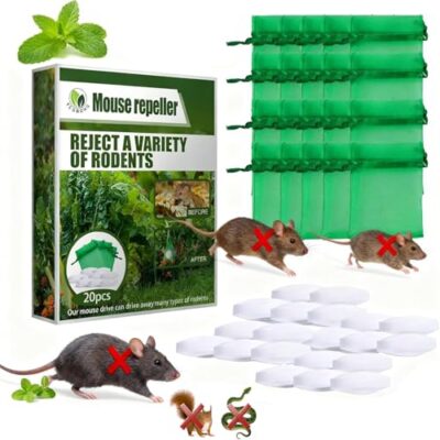 20PC Anti Souris - Menthe Poivrée Repulsif, Huile de Menthe poivrée Naturelle,Pack de pilules de Chasse de Souris,Protection Maison