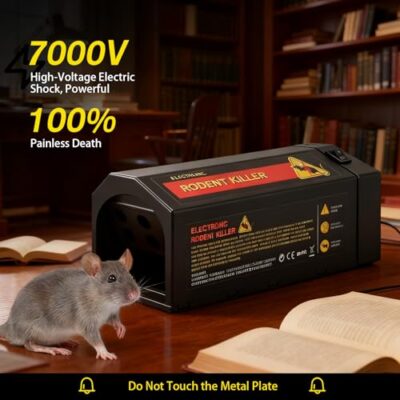 Pièges À Rats Électriques 7000V,Conception À Grande Entrée,Réutilisable,Alarme Sonore Et Lumineuse Intelligente,Hygiénique Et Pratique,Piège À Souris Électrique pour Cuisine,Intérieur