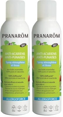 Pranarôm – Spray anti-acariens et punaises de lit ALLERGOFORCE – Efficacité prouvée – Elimine 100% des acariens et punaises de lit - 150 ml (Lot de 2)