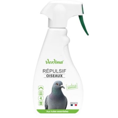 Verlina Répulsif Oiseaux Spray 500ml, Anti-Pigeons et Oiseaux Nuisibles, Prêt à l'emploi, Aux Huiles Essentielles, sans Insecticide, Usage Extérieur