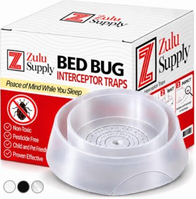 Lot de 4 Pièges Intercepteurs pour Punaises de Lit – Détection Passive pour Pieds de Lit et Meubles – Réutilisables