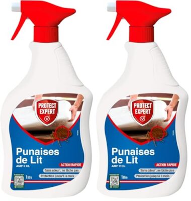 PROTECT EXPERT Anti Punaises De Lits & Acariens - Elimine les punaises de lit Larves et Adultes - Prêt à l'emploi 1L - Efficacité Longue Duré Matelas,canapés, draps... - Ne tâche Pas - PUPAL1