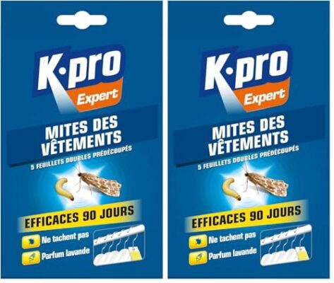 KAPO Papier Accordéon Ant-Mites - Elimine les Mites et Leurs Larves et Évite Leur Réapparition - Efficace 6 Mois - Inodore - Ne tâche Pas - Pratique pour Protéger, Voir Photo (Lot de 2)