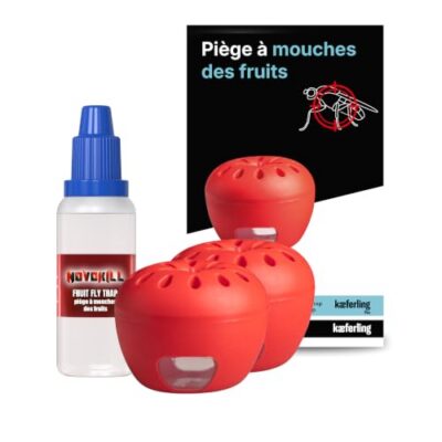 Pièges à moucherons des fruits Novokill – lot de 2 avec appât 30 ml
