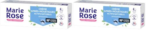MARIE ROSE Crème Après-Moustiques Apaisante – 2 x 50 ml – 98 % d’Origine Naturelle – Effet Fraîcheur – Peaux Sensibles