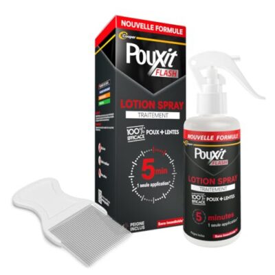 POUXIT Flash : lotion spray anti-poux et lentes en format 200 ml