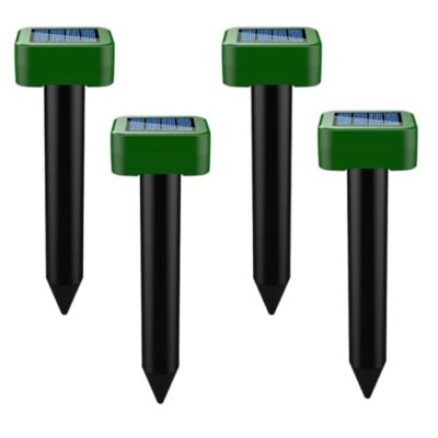 Répulsif solaire anti-taupes Square : appareil à ultrasons pour jardin, lot de 4
