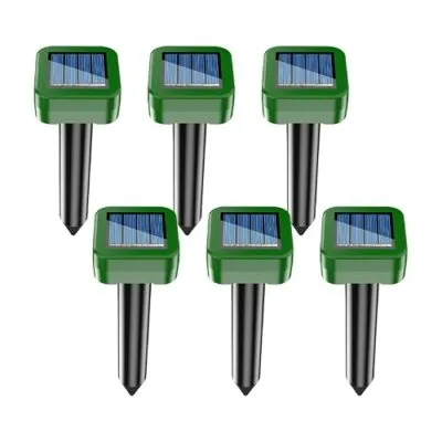 Répulsif solaire anti-taupes : appareil à ultrasons pour jardin, lot de 6